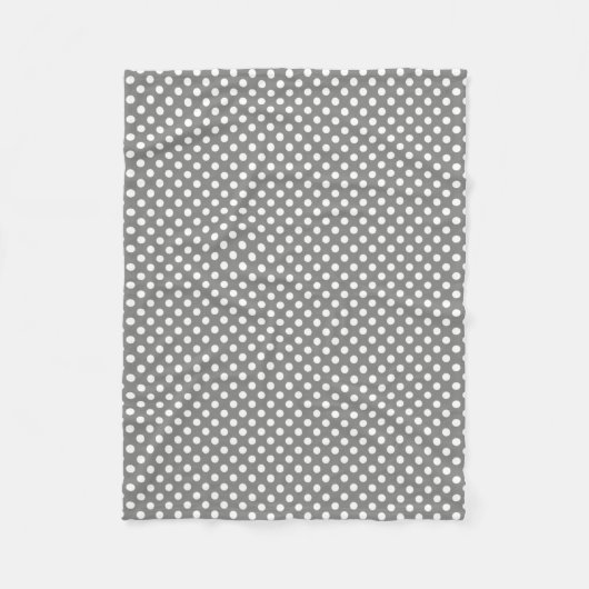 Polkadotted Design Battleship Grey Fleece Deken (Voorkant)