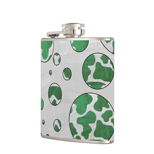 Polks Dot Koe Green en White Print Heupfles (Links)