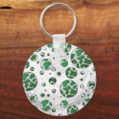 Polks Dot Koe Green en White Print Sleutelhanger (Voorkant)