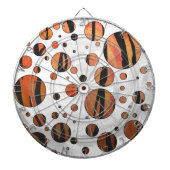 Polks Dot Tiger Hot oranje en zwart afdrukken Dartbord (Voorkant)