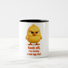 Pollito enfadado – “Back off, I’m having a bad egg Tweekleurige Koffiemok