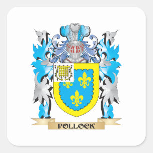 Pollock Wapenschild - Family Crest Vierkante Sticker