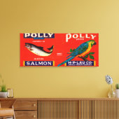 Polly Brand Salmon Label- Alaska Canvas Afdruk (Insitu (Woonkamer))