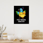 Polly Wanna Quacker Funny Animal Pun Poster (Keuken)
