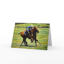 Polo Actie Polo Paard Ruiter Kunst Notitiekaart