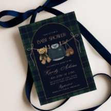 Polo Baby Shower Invitation, Preppy Teddy Bear Bab