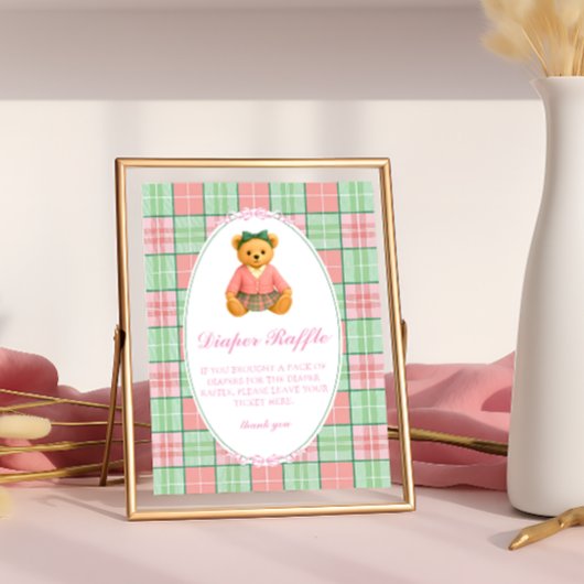 Polo Girl Teddy Bear Luier Raffle Poster