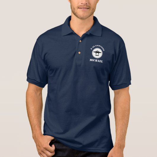 Polo Golf du logotype P-38 Lightning Pocket (Devant)