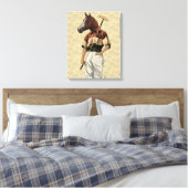 Polo Horse Portrait Canvas Afdruk (Insitu (Slaapkamer))