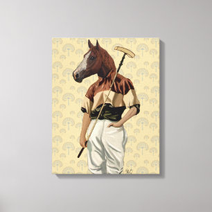 Polo Horse Portrait Canvas Afdruk