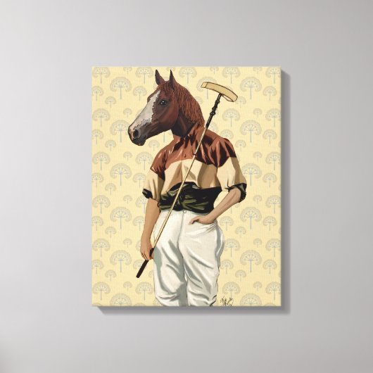 Polo Horse Portrait Canvas Afdruk (Voorkant)