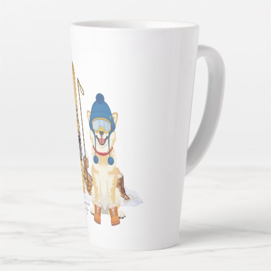 Polo Inu Ski Latte Mug (Angle droit)