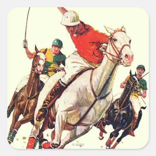 Polo Match Vierkante Sticker (Voorkant)