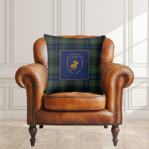 Polo Paardrijden Monogram Klassieke Schotse Plaid Kussen