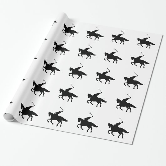 Polo Player and Horse Cadeaupapier (Uitgerold)