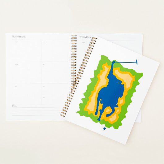 Polo Player Silhouette Modern Horseback Sports Planner