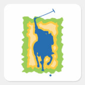 Polo Player Vierkante Sticker (Voorkant)