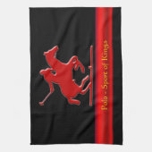 Polo-Pony en Rider, in reliëf, rood, chroomvormend Theedoek (Verticaal)