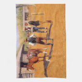 Polo pony's kopen in het Amerikaanse Oude Westen Theedoek (Verticaal)