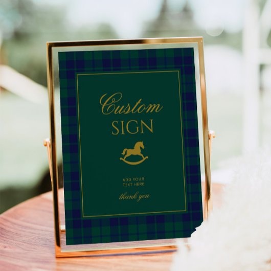  Polo Rocking Horse Plaid Green Custom Poster