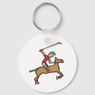 Polo spelend paard en ruiter sleutelhanger
