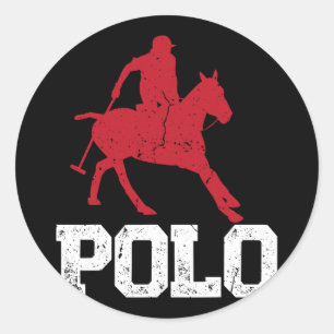 Polo Spelers Paardrijden Paard Paardrijden Paarden Ronde Sticker