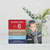 Polo Stripes Fotodag uitnodiging (Staand voorkant)