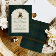 Polo Tartan Teddybeer Jongens Baby Shower
