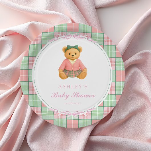 Polo Teddy Bear Girl Beer Baby shower Papieren Bordje