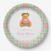 Polo Teddy Bear Girl Beer Baby shower Papieren Bordje (Voorkant)