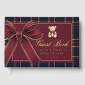 Polo Teddy Bear Gold Bow Classic Plaid Baby shower (Recto)