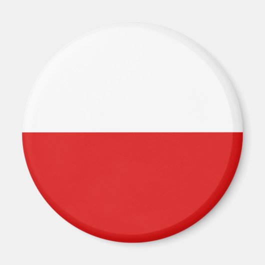 Pologne Aimant à drapeau Fisheye (Devant)