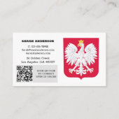 Pologne moderne, Carte de visite, Drapeau polonais (Dos)