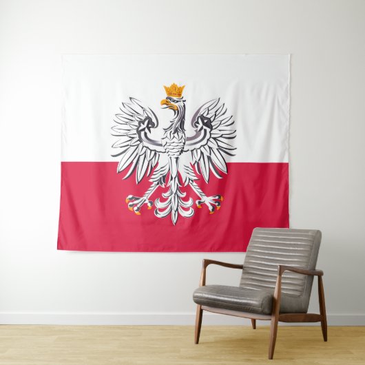 Pologne & Pologne Drapeau mode sports / tapisserie (En situation (horizontale))