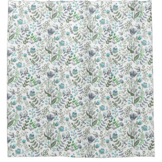 Polonais Art Folk Whimsical Flower rideau de douch