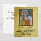 Polonais Wesołych Świąt Joyeux Angles de carte de  (Devant / Derrière)