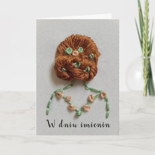 Polonaise nom carte de jour broderie imieniny (Devant)