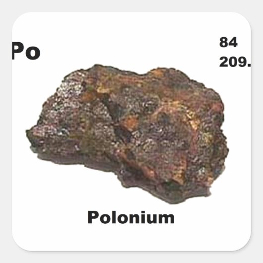 Polonium Vierkante Sticker (Voorkant)