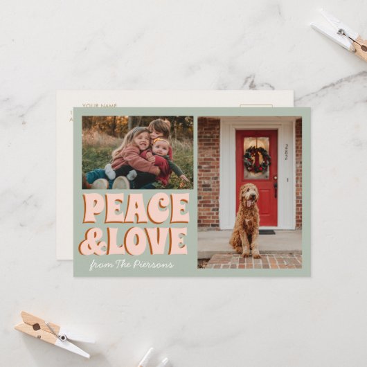 poloraid foto Merry Xmas Schattige Funny Christmas Kaart (Voorkant / Achterkant in situ)