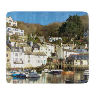 Polperro Harbour Cornwall England Snijplank