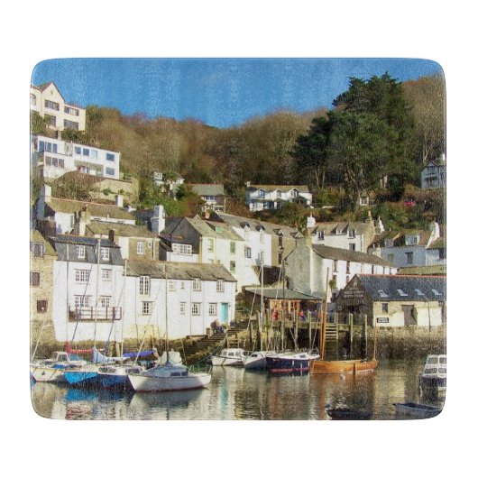 Polperro Harbour Cornwall England Snijplank (Voorkant)