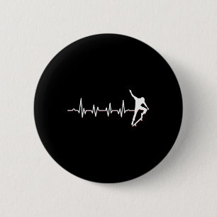 Pols Hartslag Skater Ollie Skateboard Skateboard Ronde Button 5,7 Cm