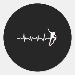 Pols Hartslag Skater Ollie Skateboard Skateboard Ronde Sticker