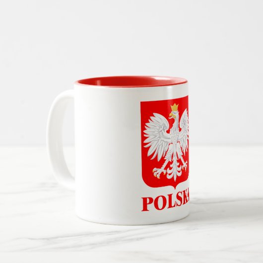 Polska 2 tweekleurige koffiemok (Voorkant links)