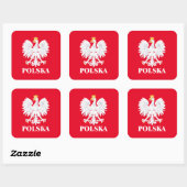Polska 3 vierkante sticker (Vel)