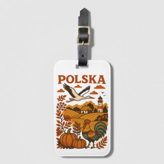 Polska Autumn Folk Countryside Bagagelabel