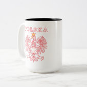 Polska avec la tasse d'Eagle de polonais de rouge (Devant gauche)