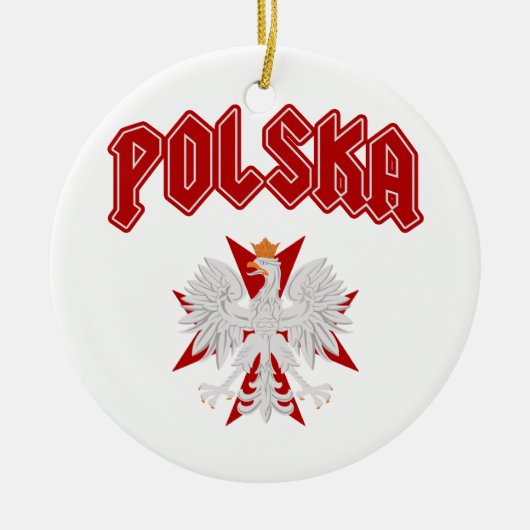 Polska Eagle Cross Keramisch Ornament (Voorkant)