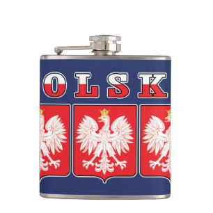 Polska Eagle Flag Shields Heupfles