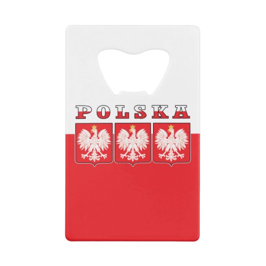Polska Eagle Flag Shields Kredietkaart Flessenopener (Voorkant)
